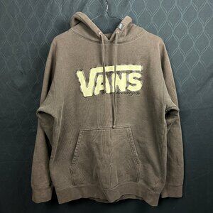 Vintage Vans Hoodie Men's S Brown Pullover Y2K Embroidered Logo Patch